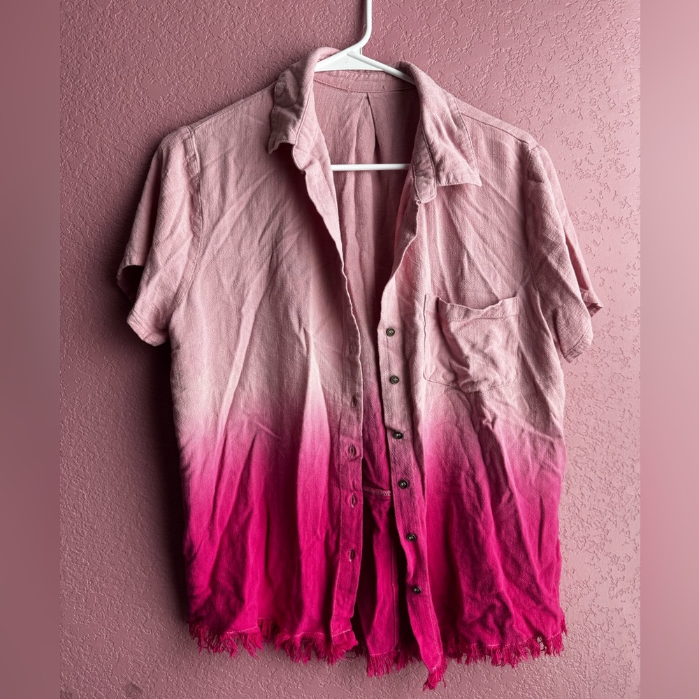 Women Pink Ombre Shirt